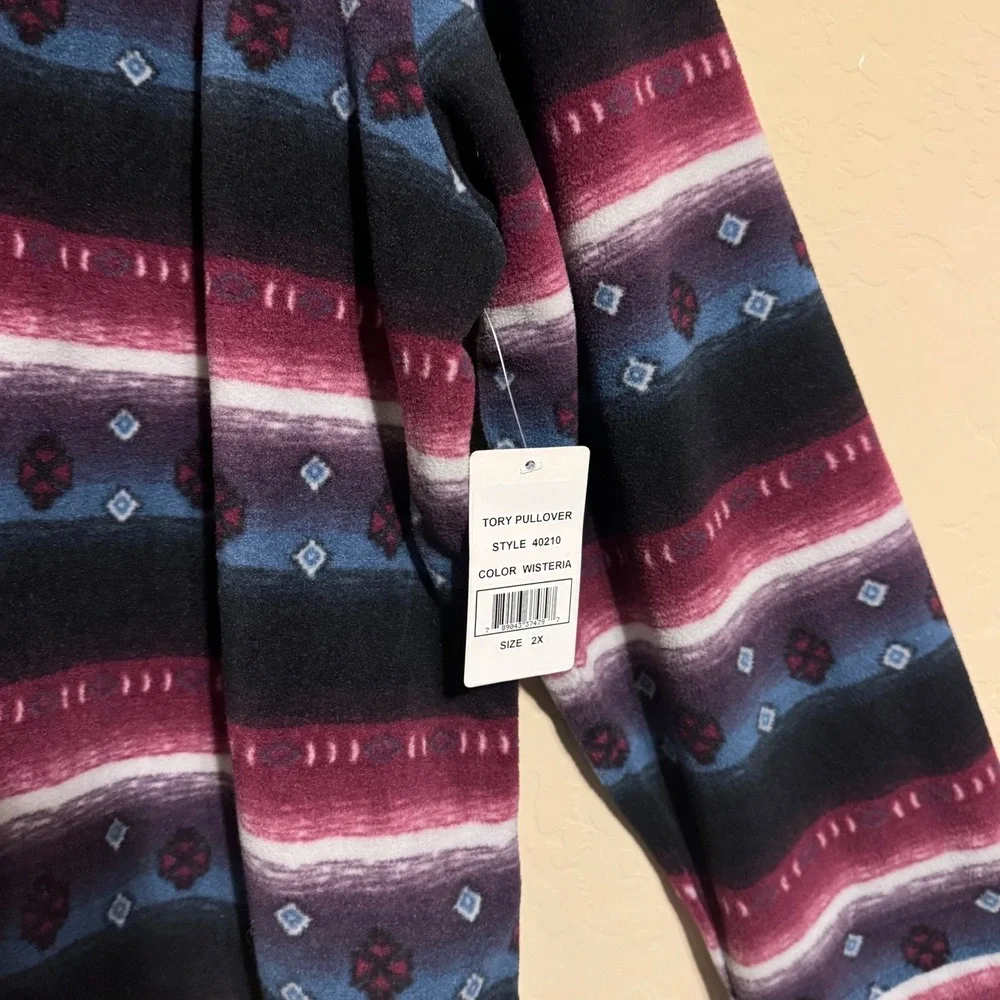 Outback Trading Company Tory Pullover Fleece Jacket Women 2X WisteriaWestern NEW